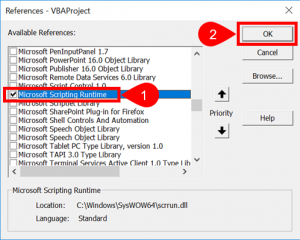 Microsoft Scripting Runtime Excel